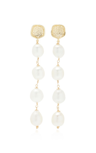 The Gigi 24K Gold-Plated Pearl Earrings | Moda Operandi (Global)