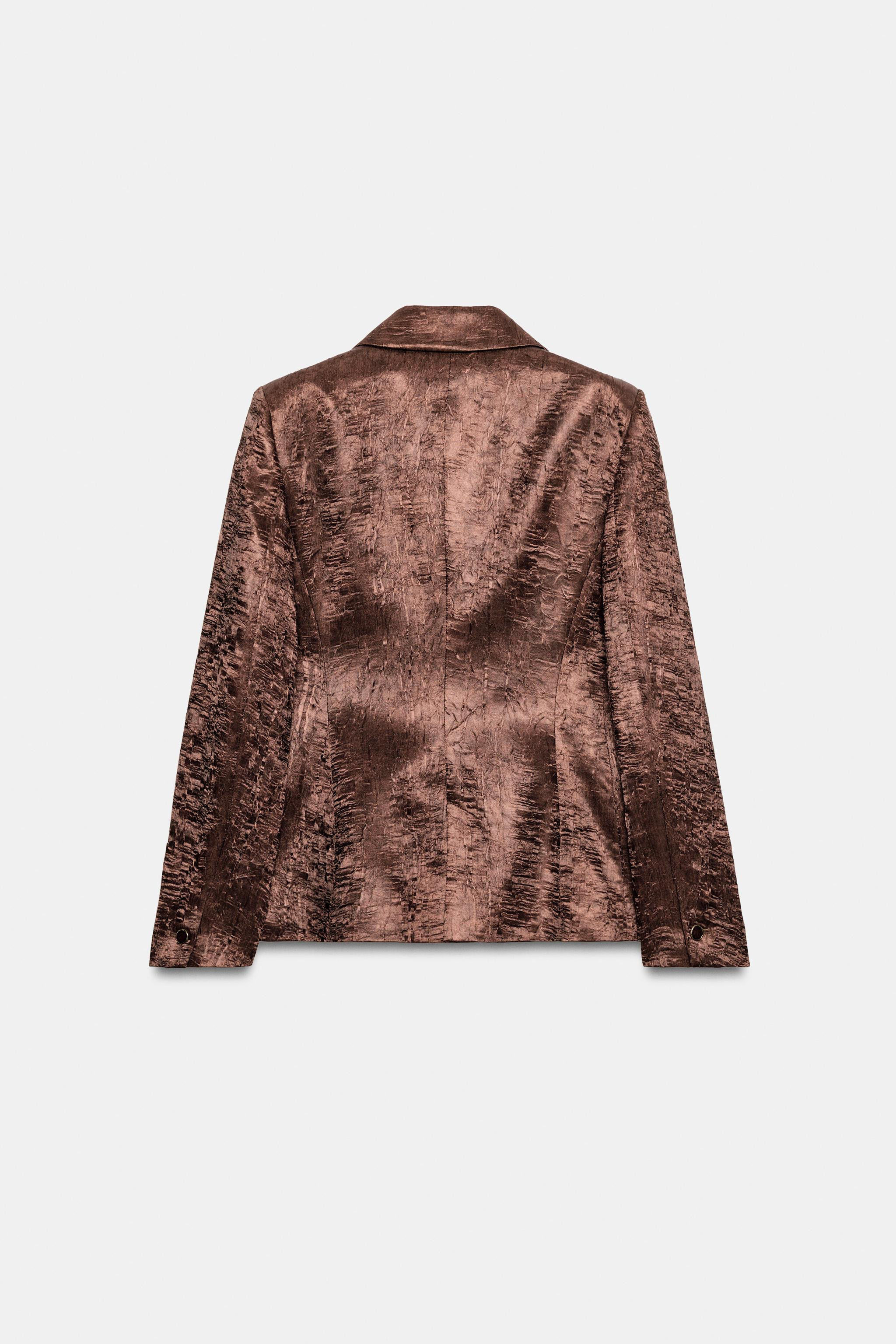 WRINKLED LOOK SHOULDER PAD BLAZER | Zara US