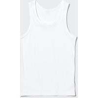 Uniqlo - Cotton Colour Ribbed Vest Top - White - XL | UNIQLO (UK)