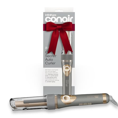 INFINITI PRO CONAIR Curl Secret Automatic Curling Iron, ¾-inch Curling Iron Barrel, Automatic Hair Curler for All Hair Types and Lengths, Dual Voltage for Worldwide Travel, Gray/Gold | Amazon (US)