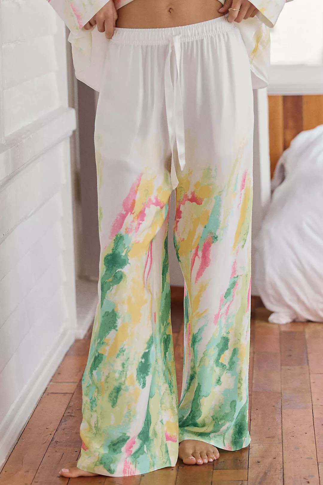 The LyreBird Silky Pajama Pants | Anthropologie (US)