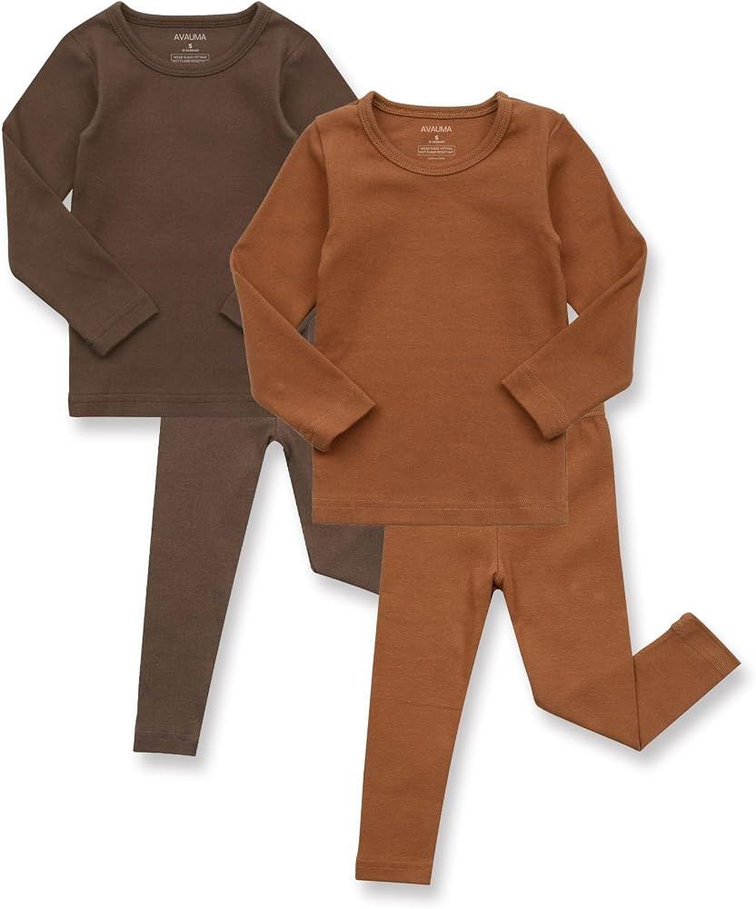 AVAUMA Baby Boys Girls Pajama Set Kids Toddler Snug fit Basic Cotton Sleepwear pjs for Daily | Amazon (US)