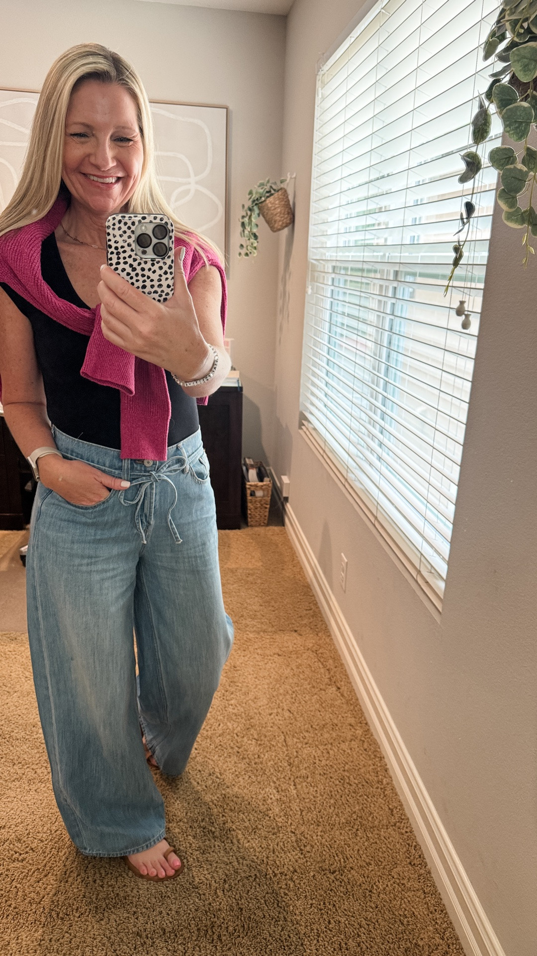 Sunday church outfit of the day. These drawstring waist jeans from Old Navy are selling fast and 50% off right now. They come in 3 wash options and a petite length as well.

#LTKootd #LTKSaleAlert #LTKOver40