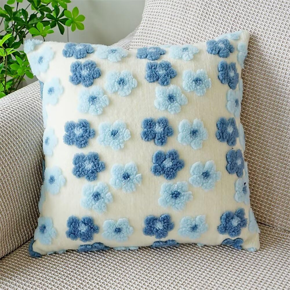 Soft Decorative Throw Pillow Covers 18x18 Cute Faux Fur Plush Pillow Covers Square Jacquard Pillo... | Amazon (US)