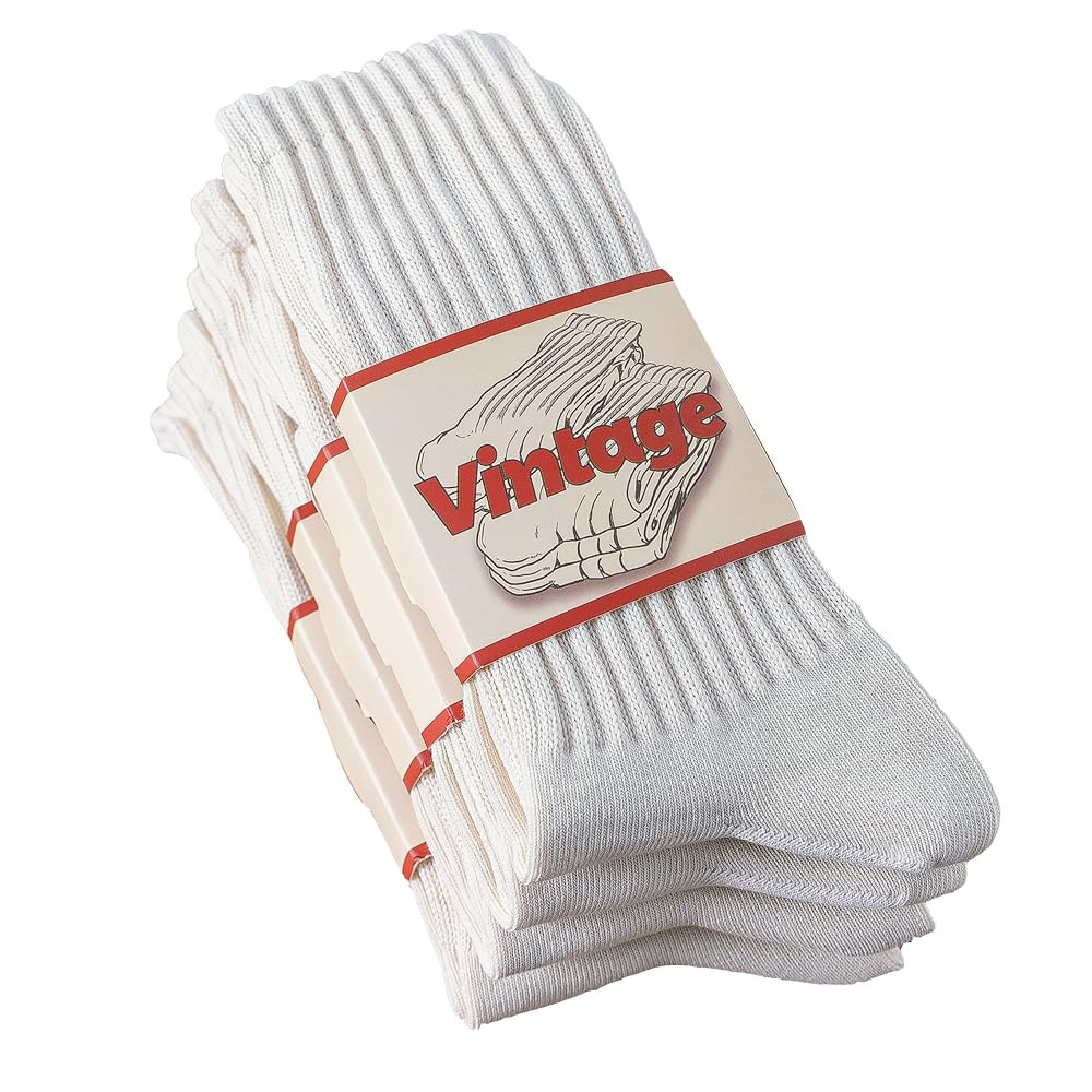 4 Pairs Natural 98% Cotton Crew Socks - Seamless, Breathable, Cozy Fall & Winter Socks for Women ... | Amazon (US)