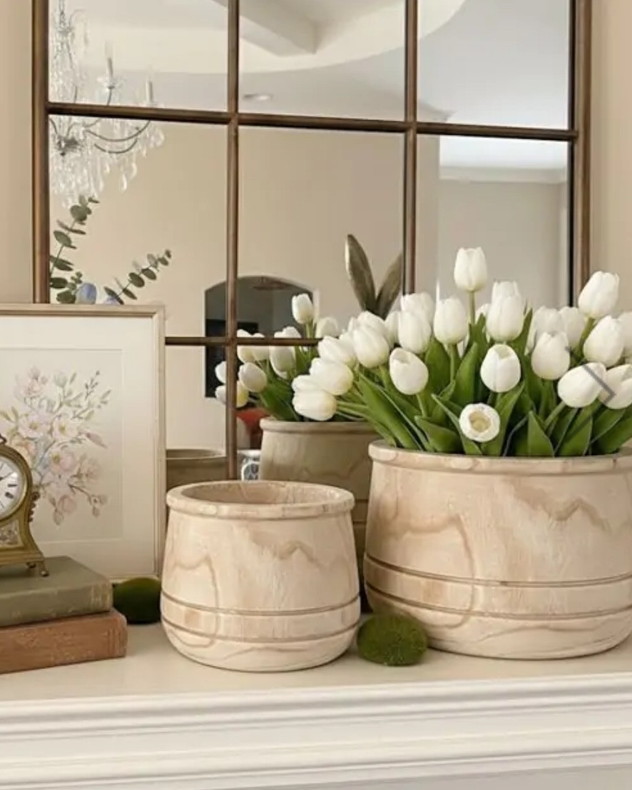 Spring farmhouse refresh from Antique Farmhouse 🌿
Sharing some of my favorite neutral decor finds including this rattan door basket set and carved wood planters. Perfect for front door styling, mantels, and entry tables.

#LTKHome #LTKSeasonal #LTKU