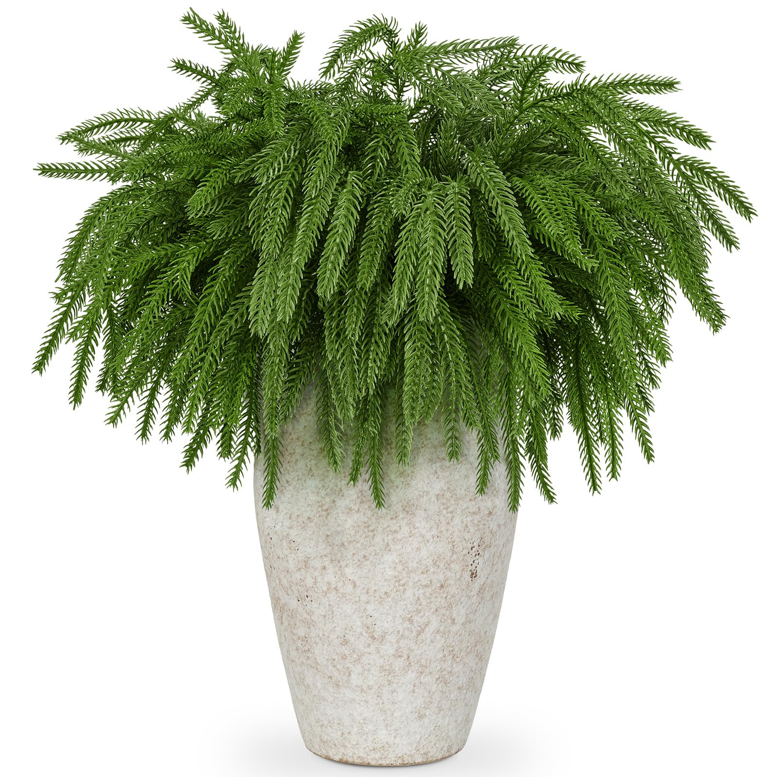 8PCS 18.5 inches Christmas Norfolk Pine Branches,Artificial Faux Greenery Stem,Norfolk Pines Pick... | Amazon (US)