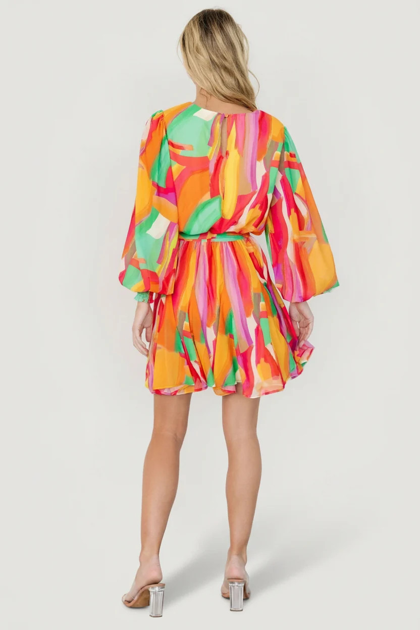 Tavana Short Dress — Multi Print Chiffon Mini | Baltic Born | Baltic Born