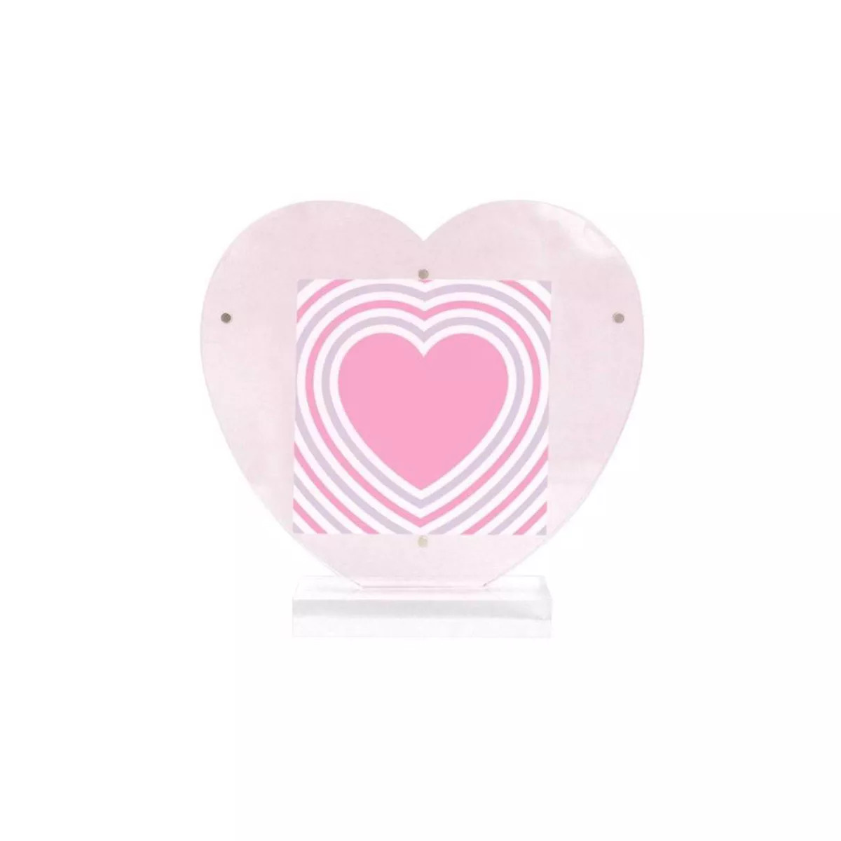 National Brand 4"x6" Heart Acrylic with Magnet Hold Photo Frame Pink | Target
