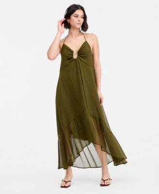 Women's Chiffon Halter High-Low Maxi Dress | Macy's