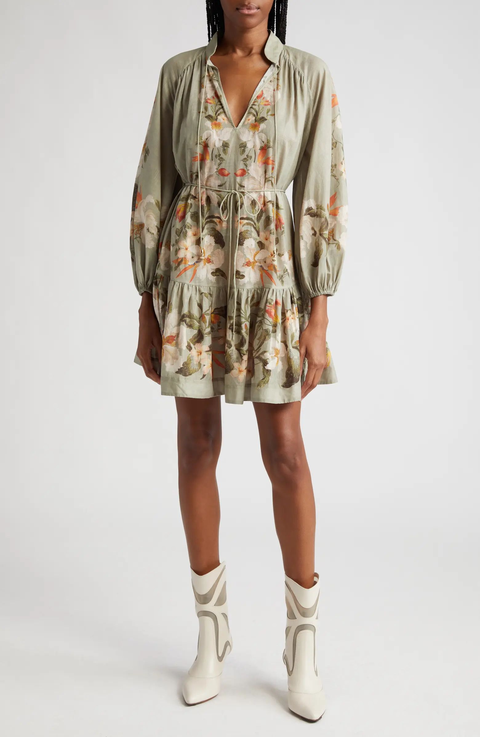 Lexi Billow Long Sleeve Tiered Minidress | Nordstrom