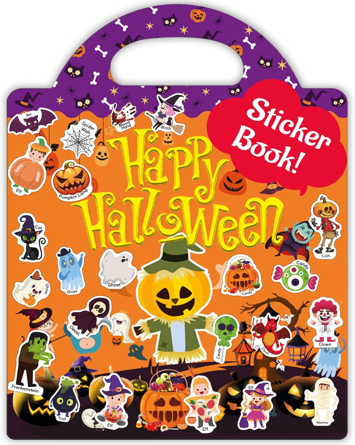 Halloween Sticker Books for Kids, Halloween Gifts Reusable Sticker Books for Toddlers 1-3, 2-4, H... | Amazon (US)