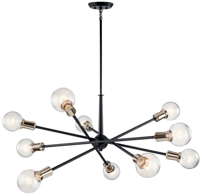 Kichler Armstrong 10 Light 47" Wide Sputnik ChandelierModel:43119BKfrom the Armstrong Collection | Build.com, Inc.