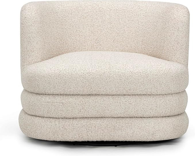 TOV Furniture Astor Cream Heavy Boucle Swivel Hotel Lounge Chair | Amazon (US)