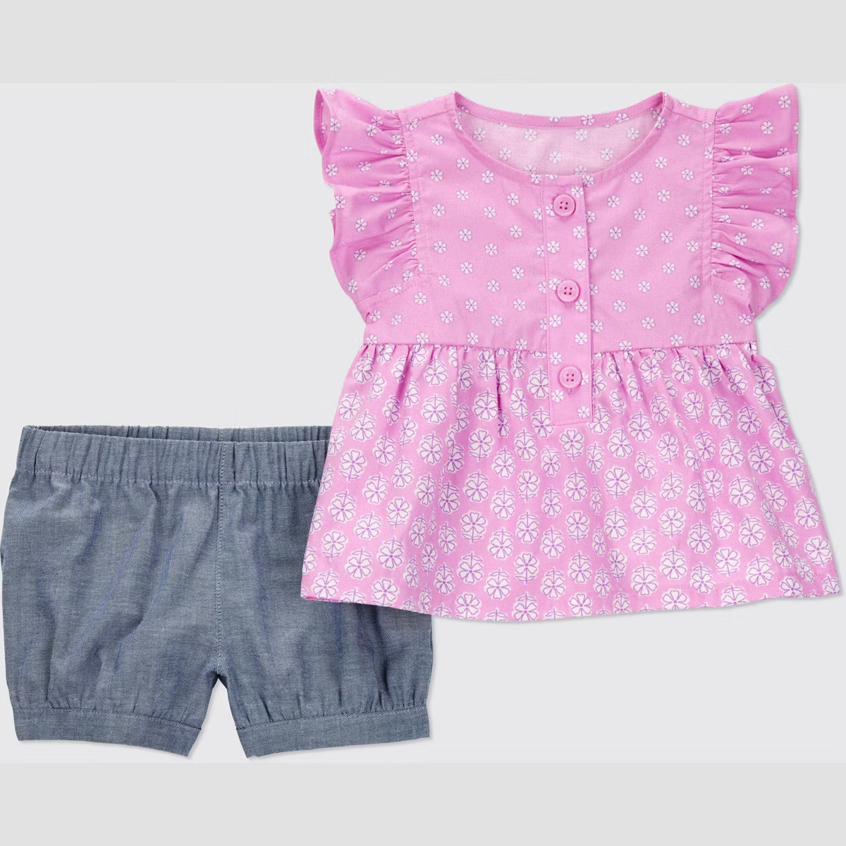 Carter's Just One You®️ Baby Girls' Geo Floral Top & Bottom Set - Pink | Target