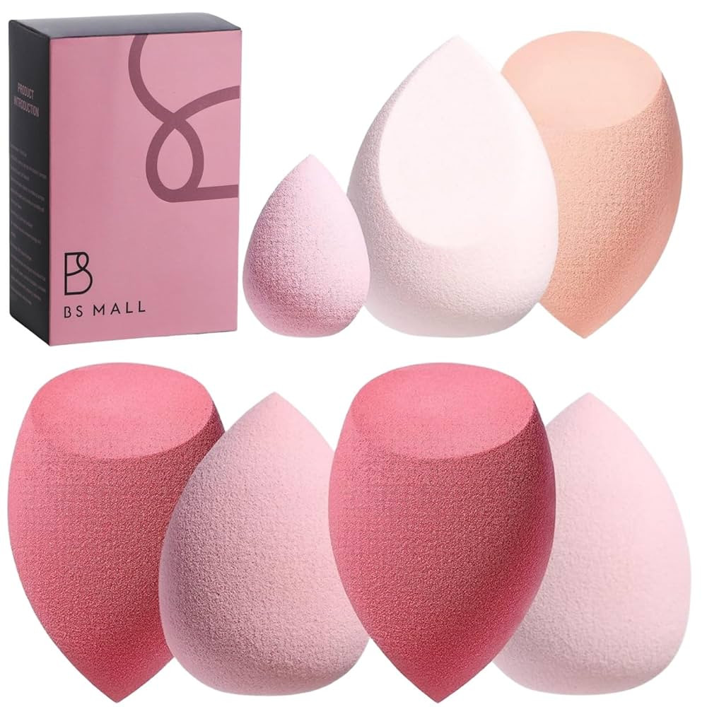 Makeup Sponge Set BS-MALL with Storage Case 7 Pcs for Liquid, Cream, and Powder,SAVE Foundation w... | Amazon (US)
