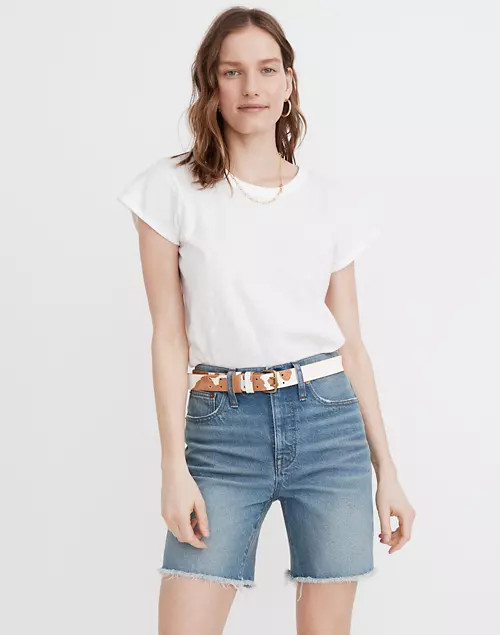 High-Rise Mid-Length Denim Shorts in Bonet Wash: TENCEL™ Lyocell Edition | Madewell