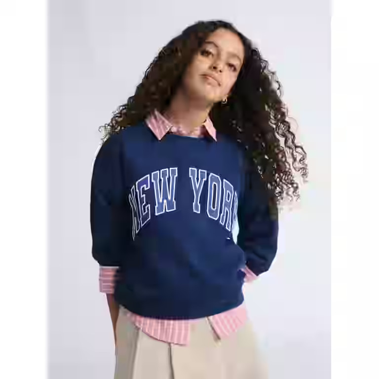 Weekend Academy Girls Graphic Crewneck Sweatshirt with Long Sleeves, Sizes 4-18 | Walmart (US)