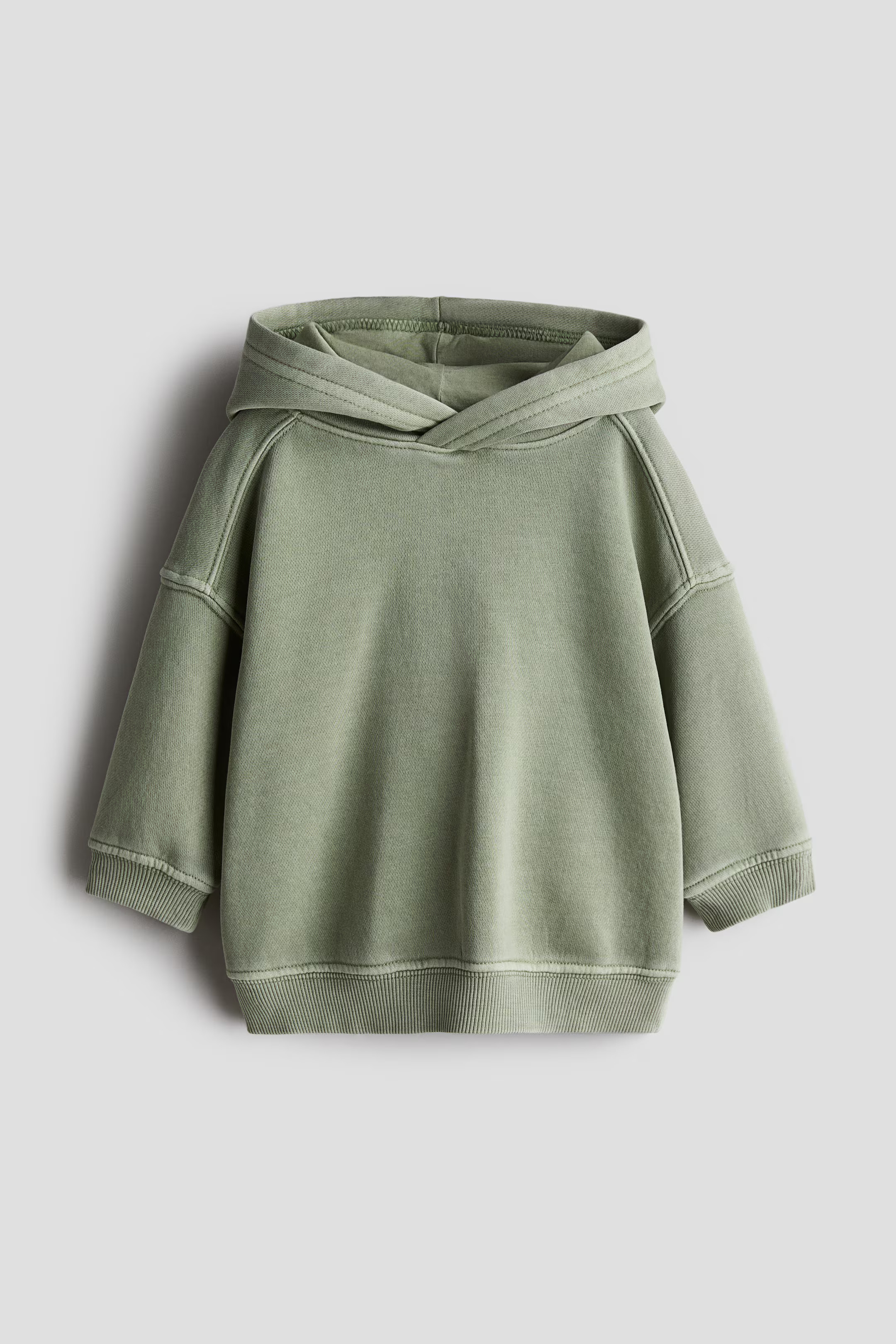 Washed hoodie - Long sleeve - Regular length - Grey - Kids | H&M GB | H&M (UK, MY, IN, SG, PH, TW, HK)