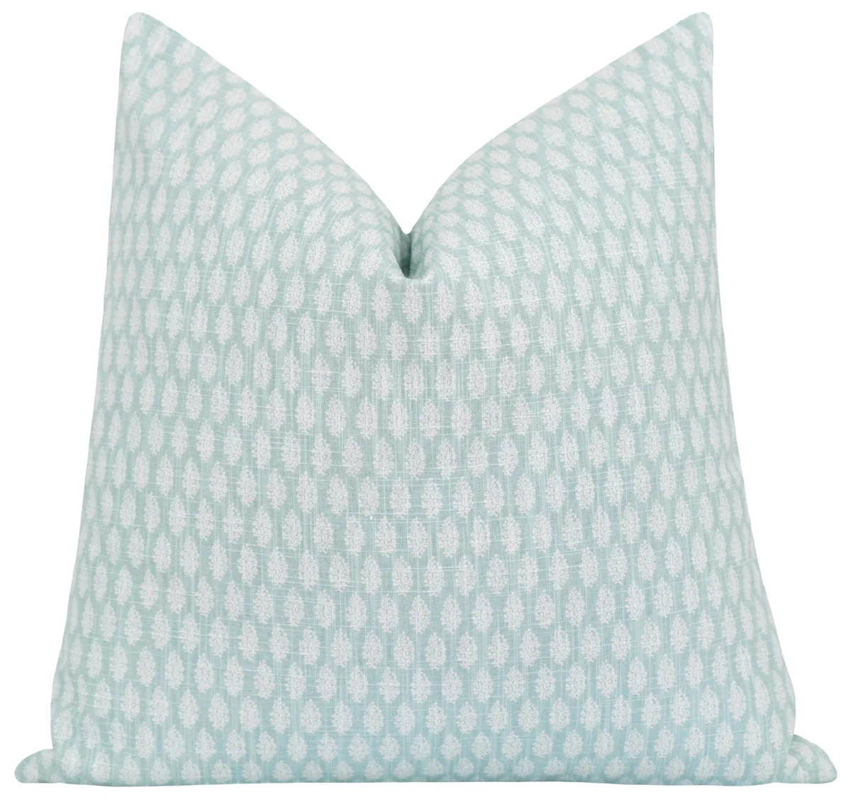 Westgate Pale Aqua Leaf Throw Pillow | Land of Pillows