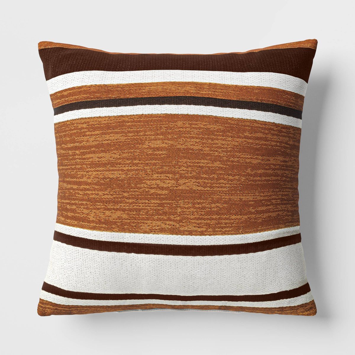 18"x18" Bold Stripe Square Outdoor Throw Pillow Assorted Browns - Threshold™ | Target
