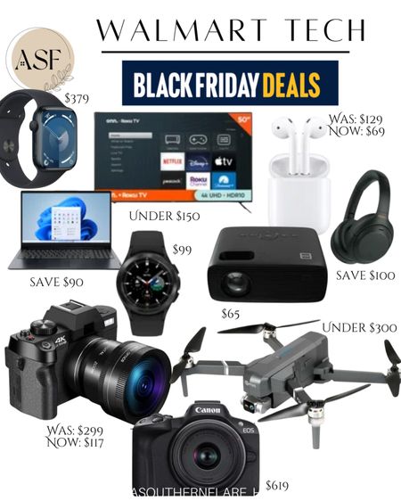 Walmart Black Friday deals, tech, Apple Watch, computer, laptop, headphone, camera, drone 

#LTKGiftGuide #LTKHoliday #LTKsalealert