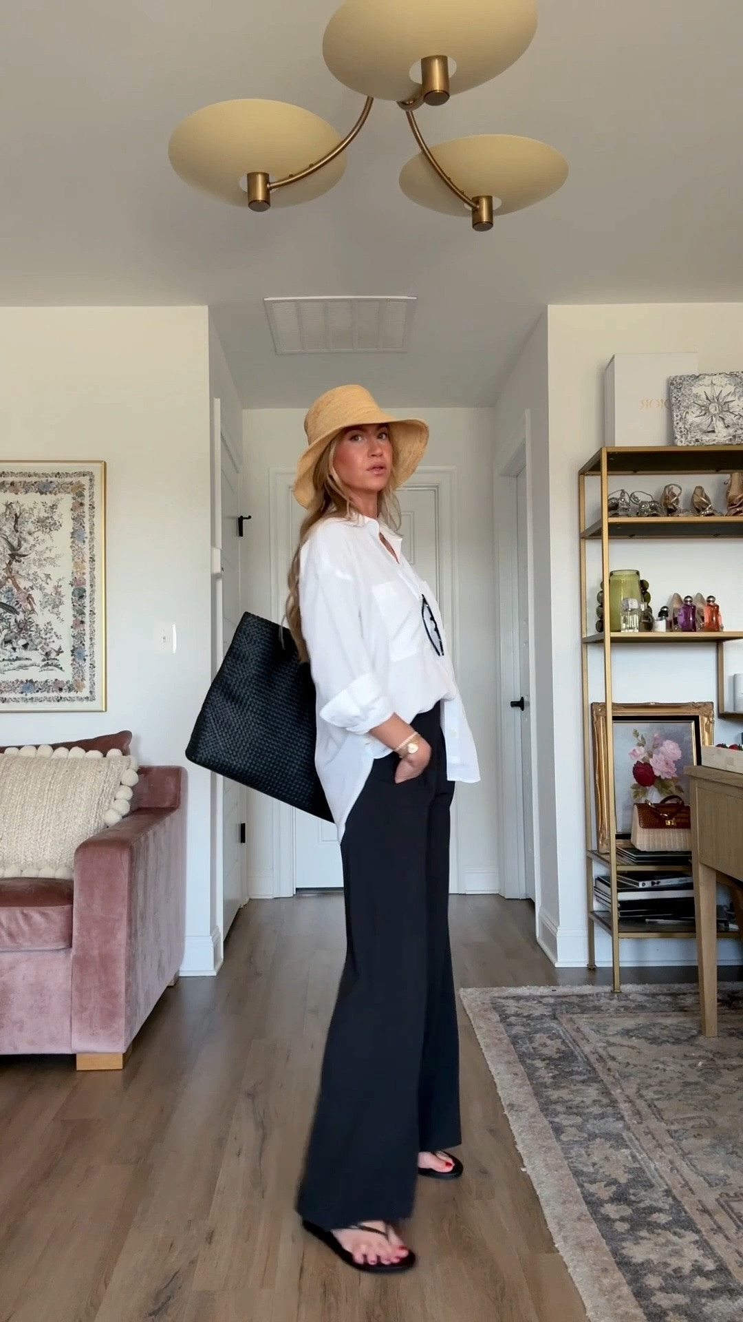 Easy chic poolside outfit! 

Top: runs big, wearing S
Pants: run big, wearing XS
Black sandals: run small, size up

#LTKdayinmylife #LTKgrwm #LTKootd