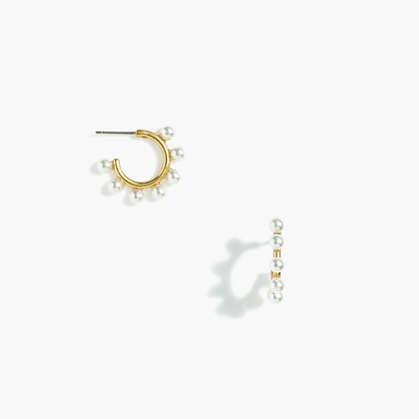 Beaded mini hoop earrings | J.Crew Factory