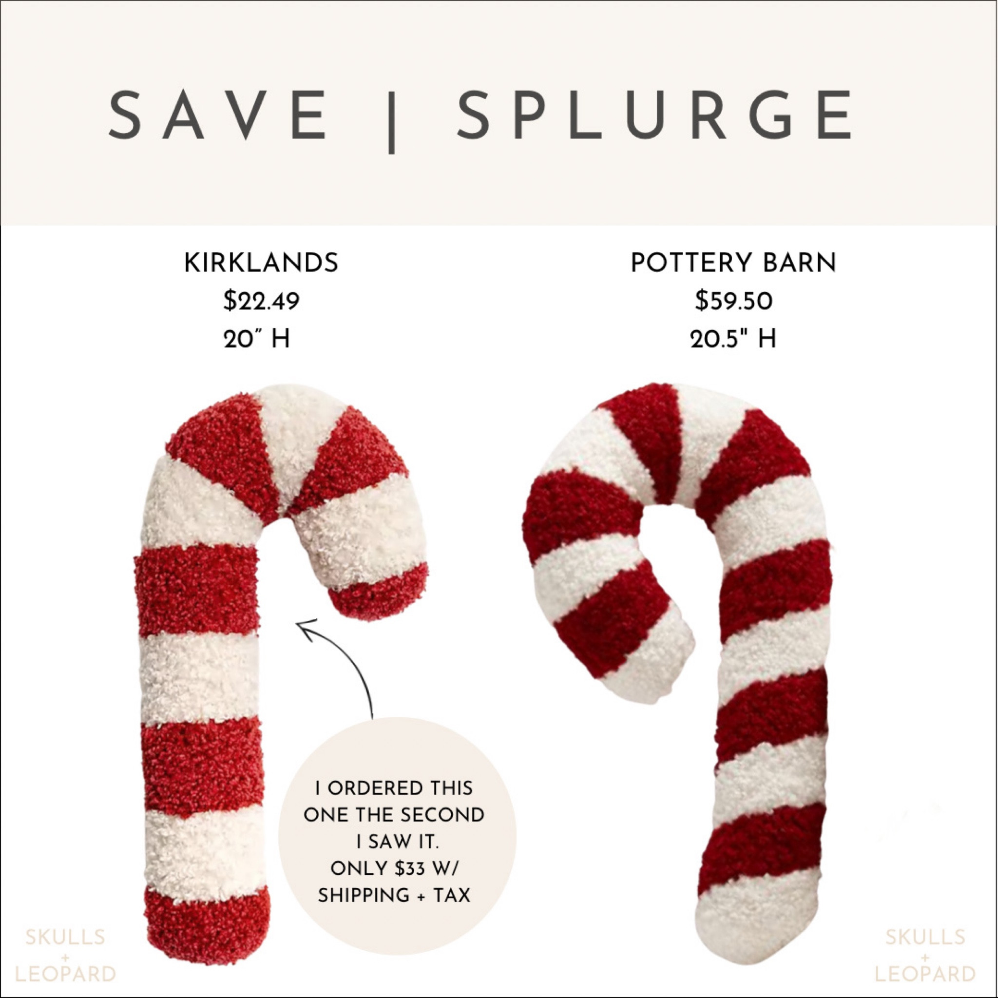 Just ordered this Pottery barn candy cane pillow dupe!! Under $23, $33 with tax and shipping! The pottery barn one is only .5 inches bigger so this is a GREAT deal!!  

Kirklands Christmas, pottery barn pillow dupe, pottery barn Christmas dupe, candy cane pillow, Christmas 2022, holiday decor , save vs splurge 

#LTKsalealert #LTKhome #LTKunder50