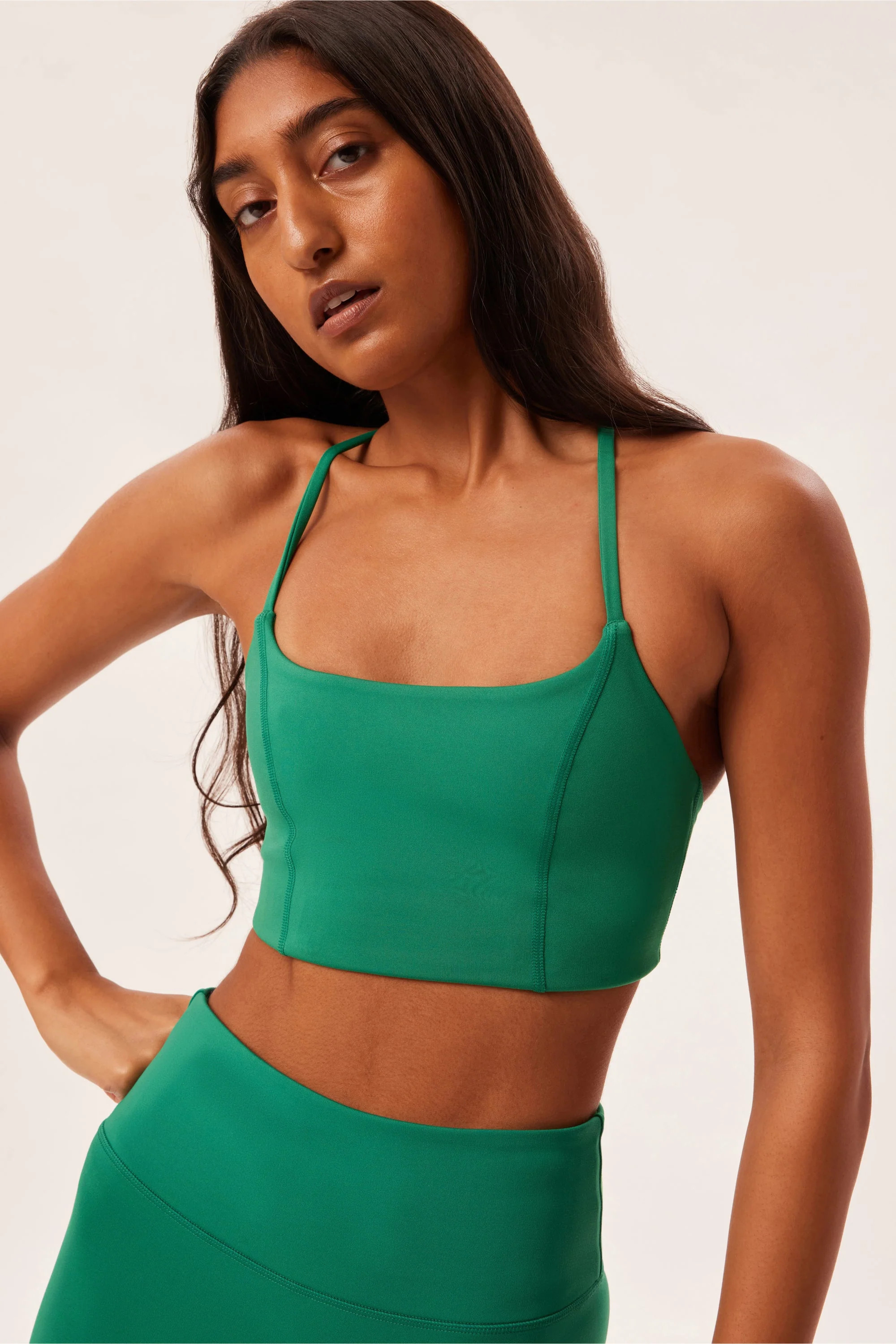 Emerald Sofia Strappy Back Bra | Girlfriend Collective