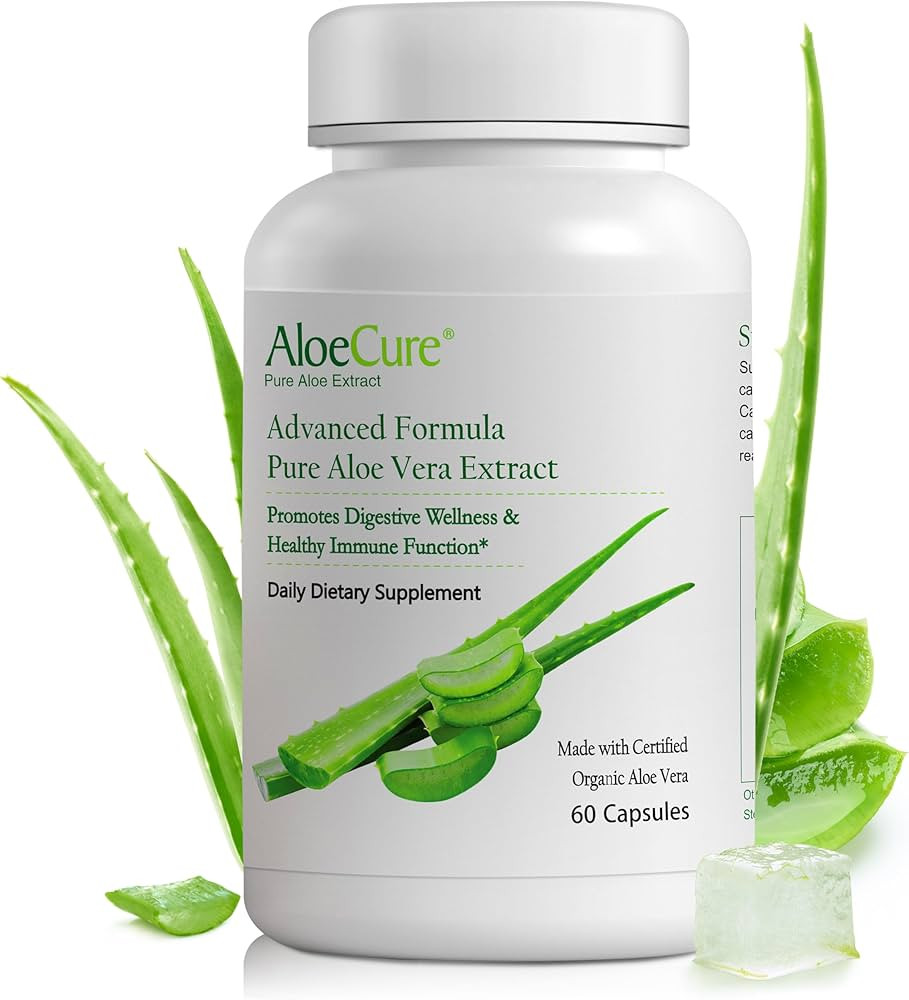 AloeCure Organic Aloe Vera Capsules, 130,000mg Inner Aloe Leaf Equivelant per Serving, Support Gu... | Amazon (US)