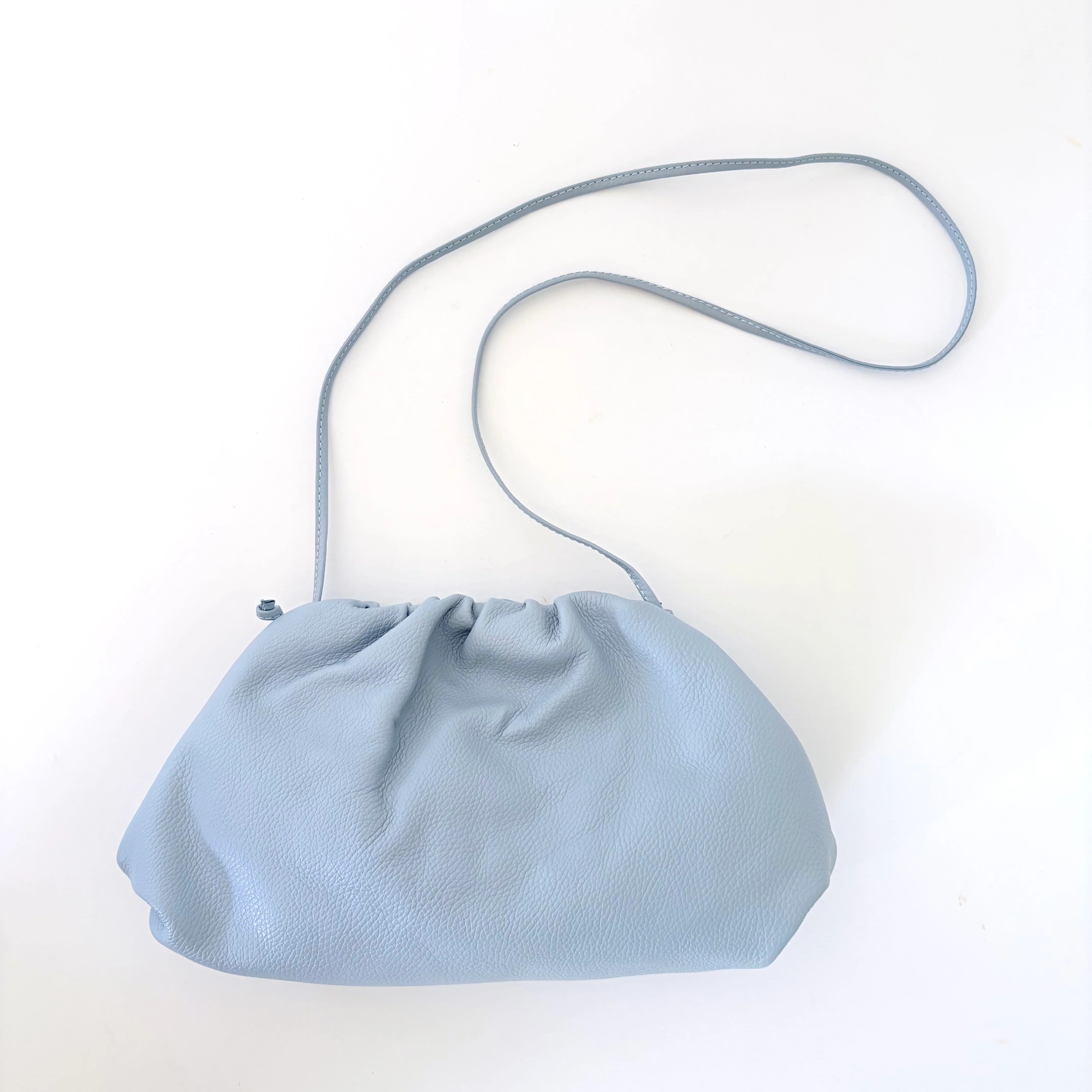 Light Blue Oversized Rico Leather Clutch | Colores Collective