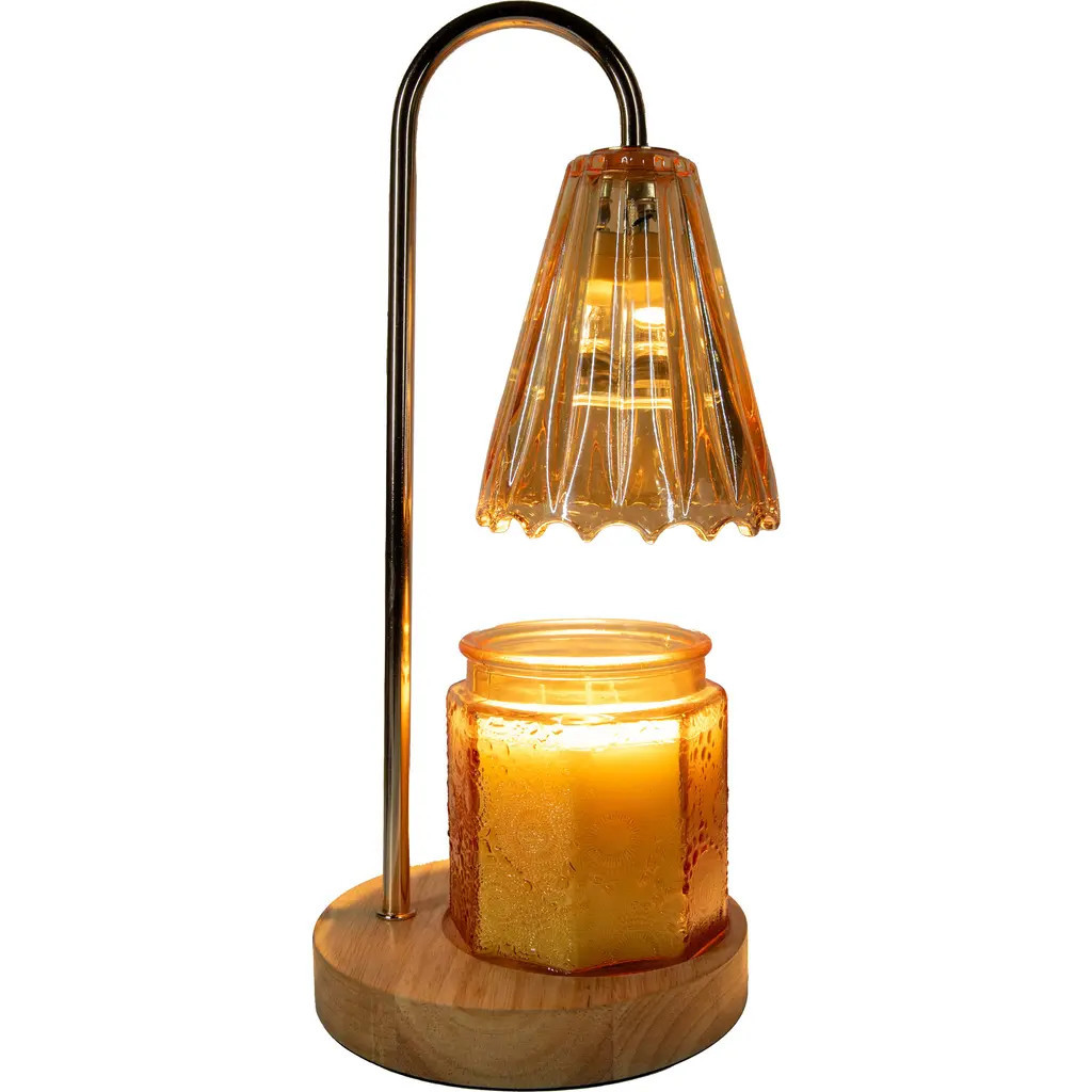 Luze Amber Bloom Candle Warmer Lamp in Gold/amber/wood at Nordstrom Rack | Nordstrom Rack