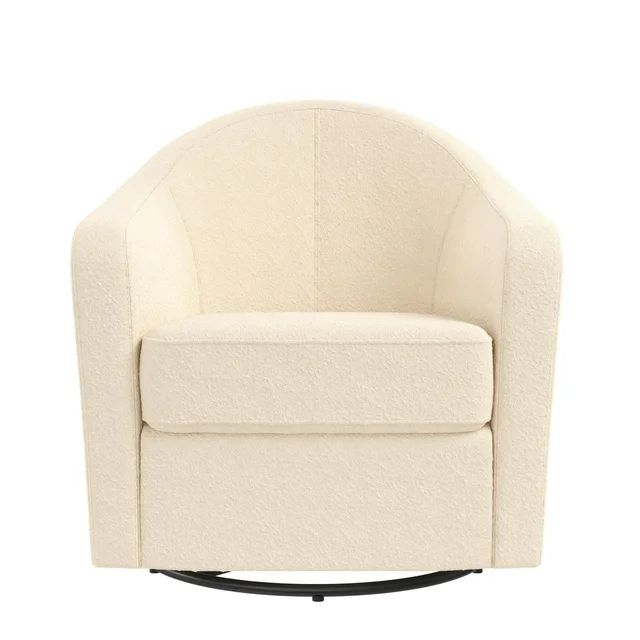 DHP Gentle Swivel Curved Accent Chair, Ivory Boucle | Walmart (US)