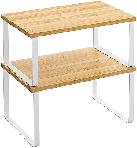 SONGMICS Cabinet Organizer Shelf, Set of 2 Kitchen Counter Shelves, Kitchen Storage, Spice Rack, ... | Amazon (US)