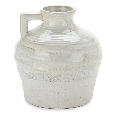 Ceramic Jug Vase, Gray/White, 8.2H x 8.2 | Kirkland's Home | Kirklands
