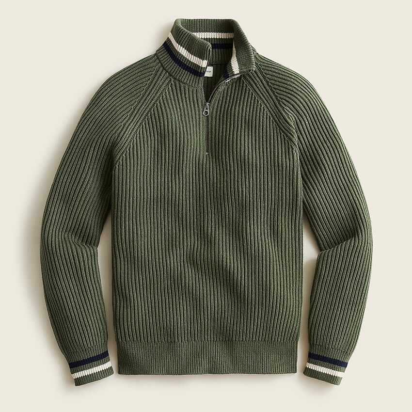 Ribbed cotton half-zip sweater | J. Crew US