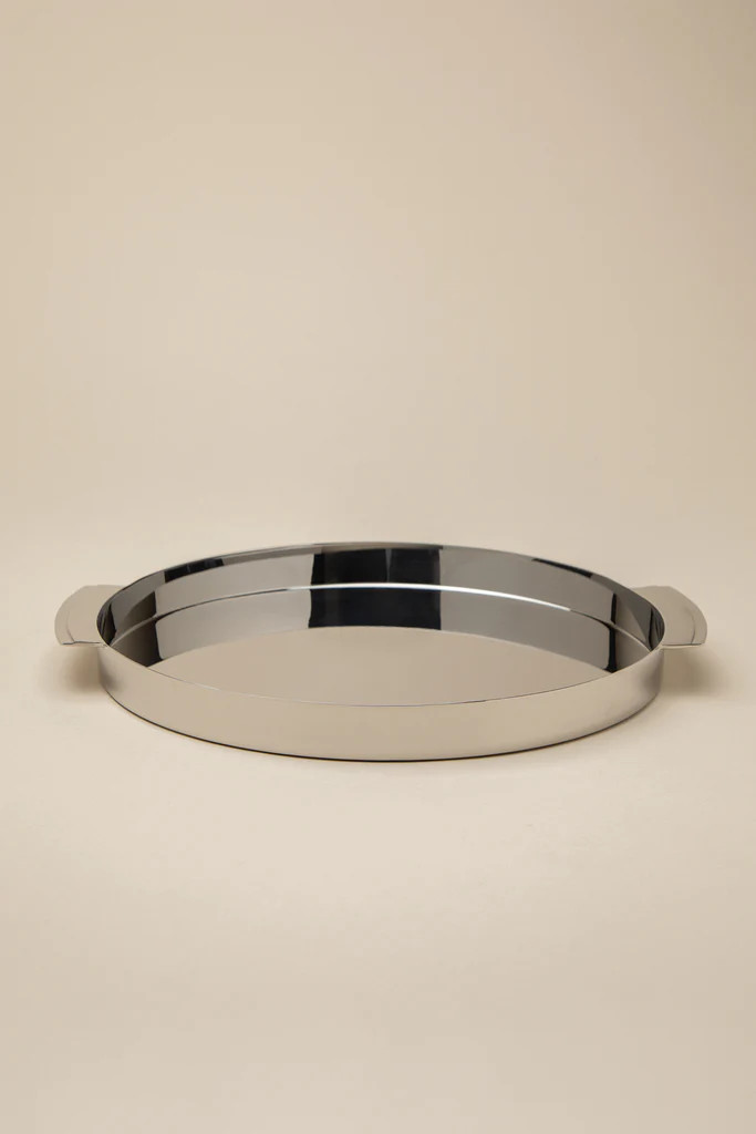 CHROME ROUND TRAY | OAK + FORT