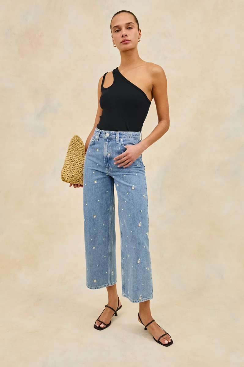GETTY CROP WIDE LEG - INDIGO FLORAL | Rails