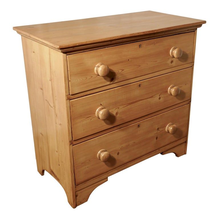 Victorian Stripped Pine Chest of Drawers | 1stDibs