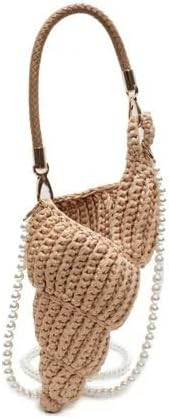 Handwoven Fashion Seashell Bag - Stylish & Unique Boho Clutch with Pearl Strap, Leather Handle & ... | Amazon (US)