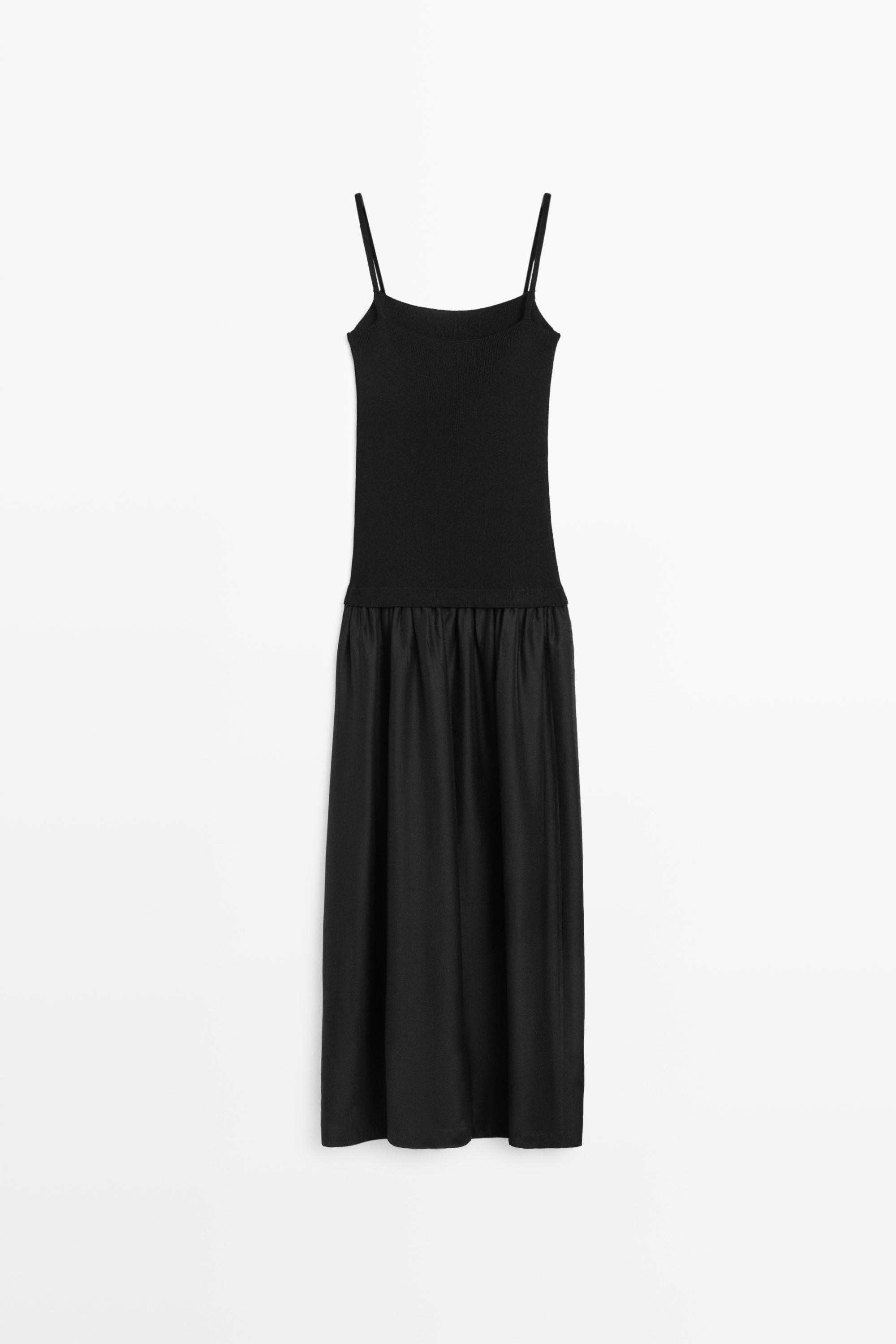 Combined strap midi dress | Massimo Dutti UK