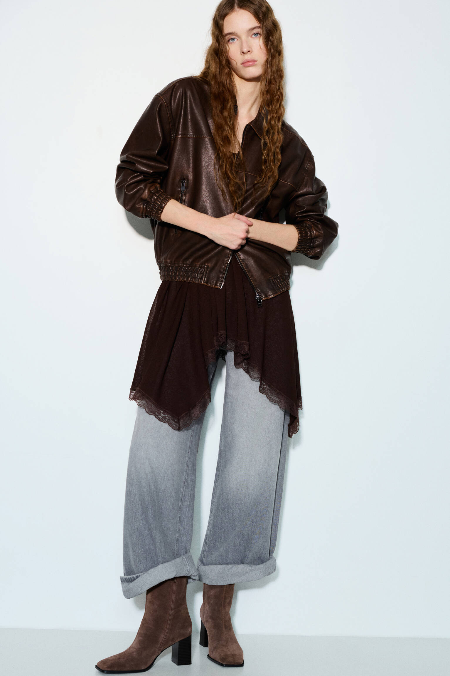 Leather high-heel ankle boots - pull&bear | PULL and BEAR UK