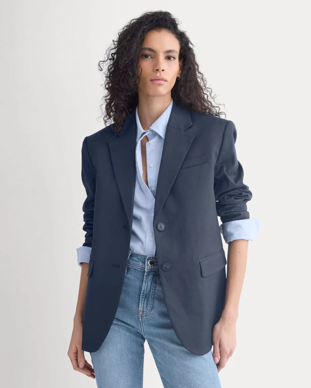 Tailored Drape Blazer | Navy | Everlane
