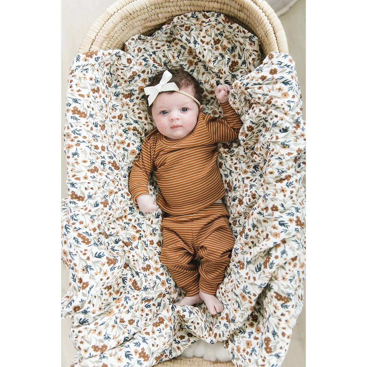 Muslin Swaddle, Harvest Floral | SpearmintLOVE