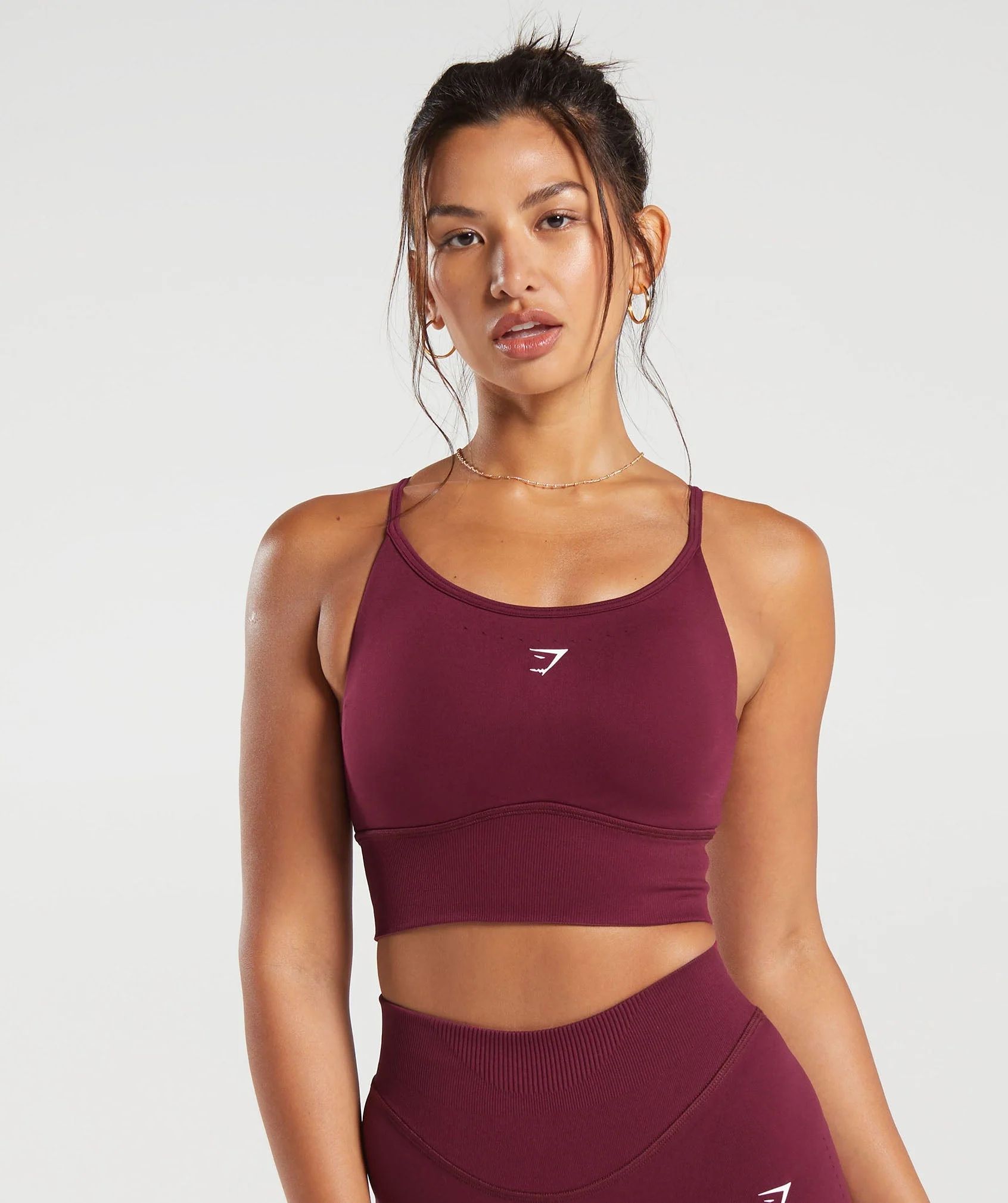 Sweat Seamless Longline Sports Bra Plum Pink | Gymshark US