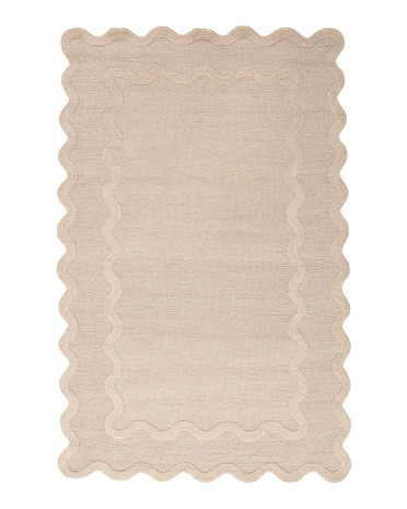 5x8 Wool Blend Scalloped Rug | Marshalls