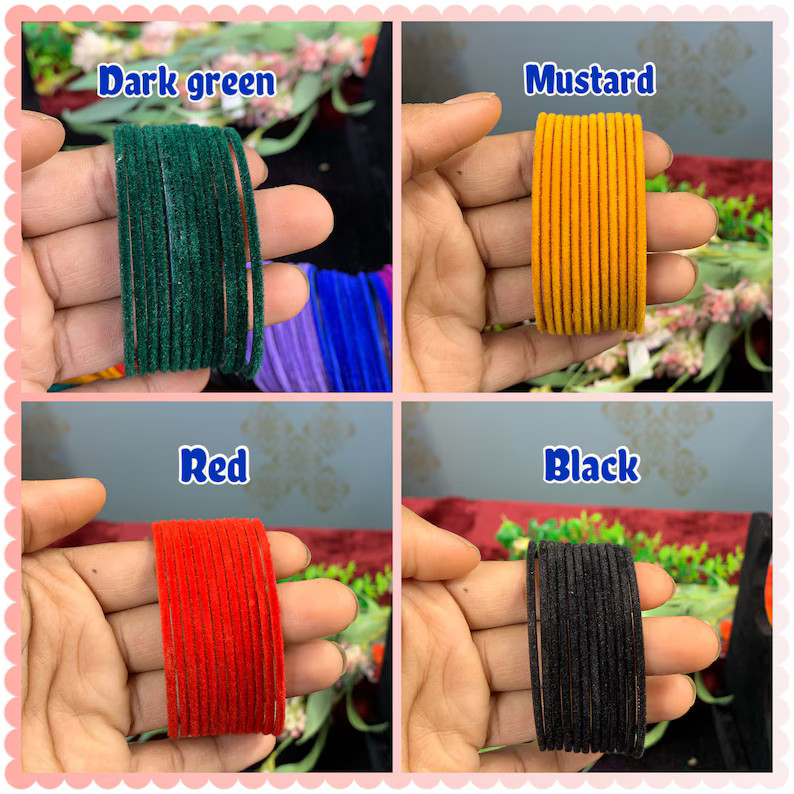 Velvet metal bangles/women bangles/ Bangles/Clothbangles/Wedding bangles/traditional bangles/Meta... | Etsy (US)