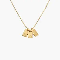 Willow Tag Initial Necklace - Gold Vermeil | Oak & Luna (US)