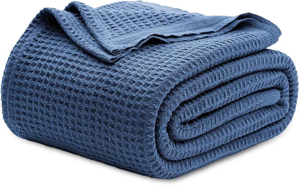Bedsure 100% Cotton Blanket King Size for Bed - Waffle Weave Fall Blanket, Lightweight and Breath... | Amazon (US)